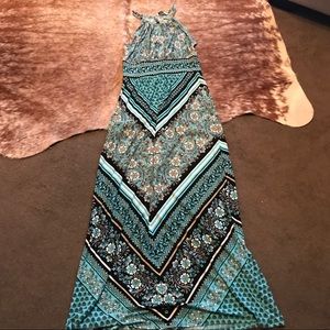 Multi pattern blue dress